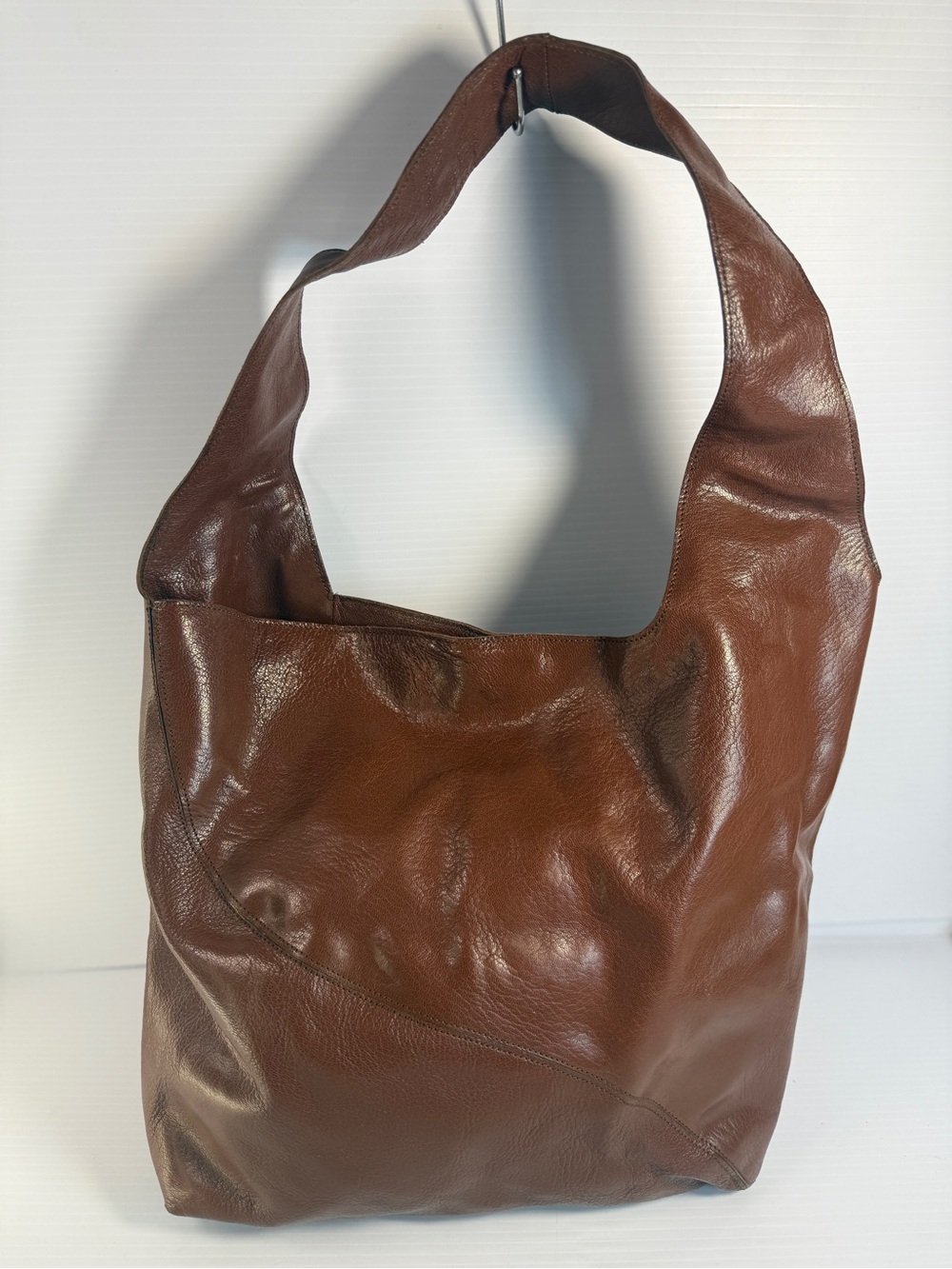 Donna Karan Brown Leather Shoulder Hobo Bag